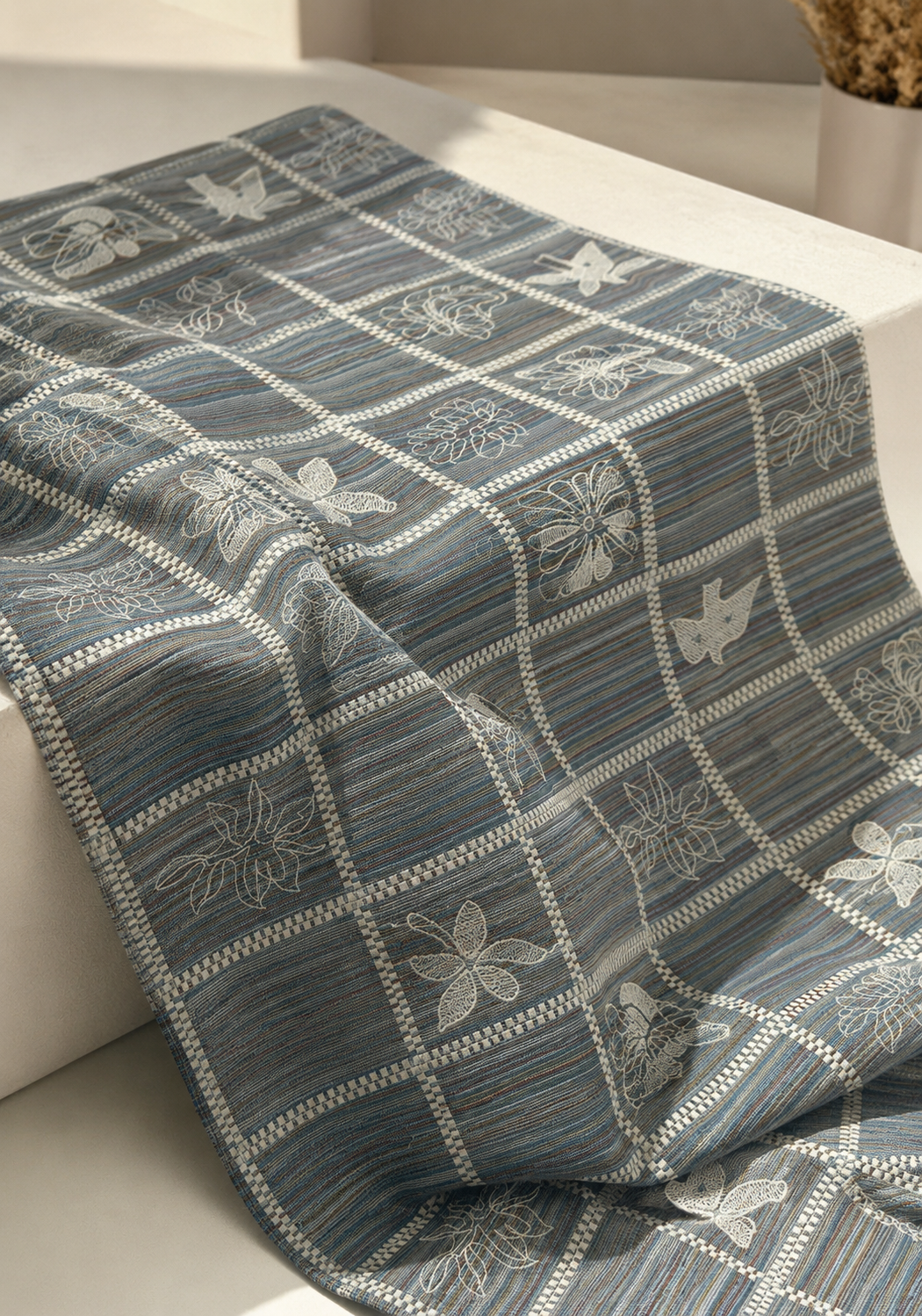 Embroidered Jacquard Cotton Fabric - image 5