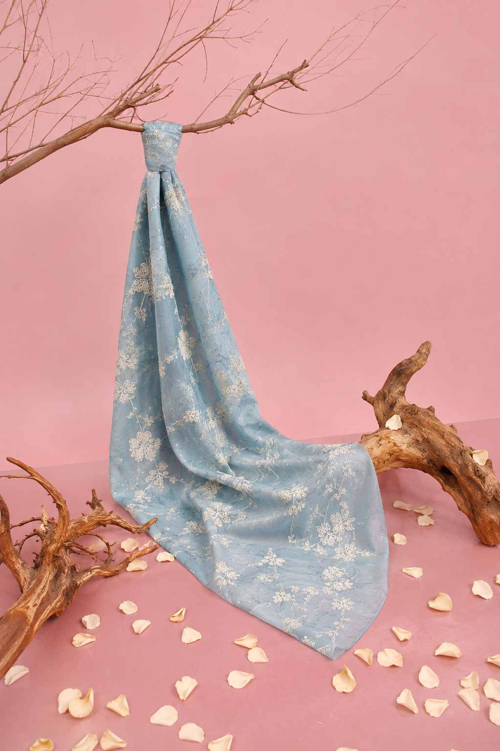 Tulle Fabric with Ribbon Embroidery and Sequin Embellishment - image 2