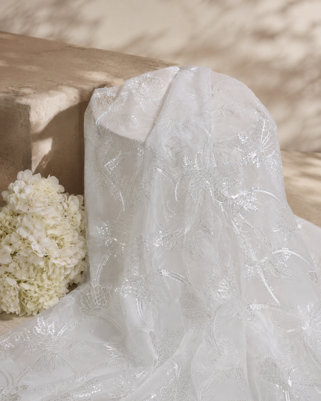 Luxury Embroidered Sequin Mesh Fabric - image 2