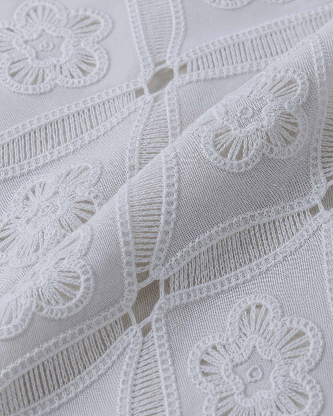 Cotton Schiffli Embroidery Fabric - image 5