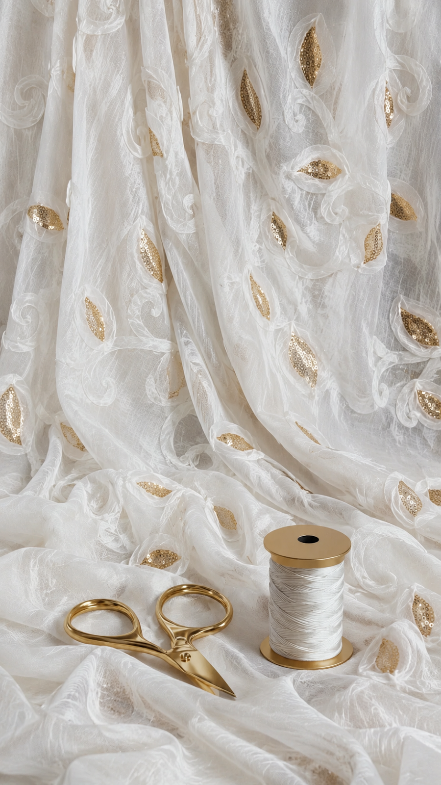 Crinkle Organza with 3D Appliqué - image 2