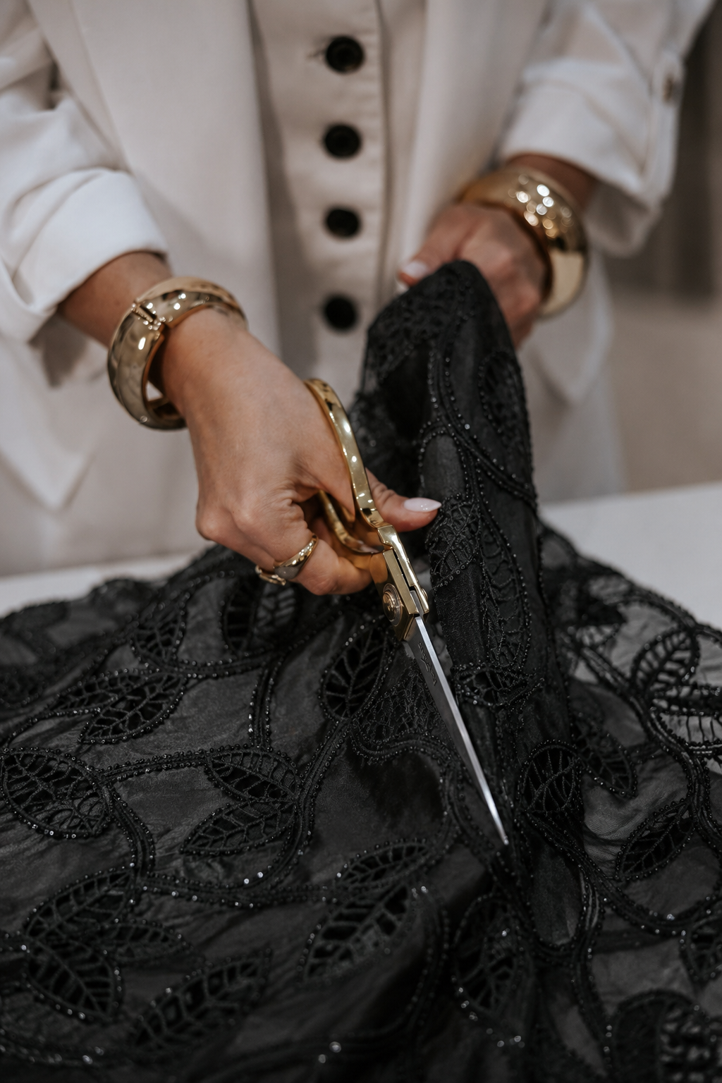 Sheer Embroidered Net Fabric - image 3