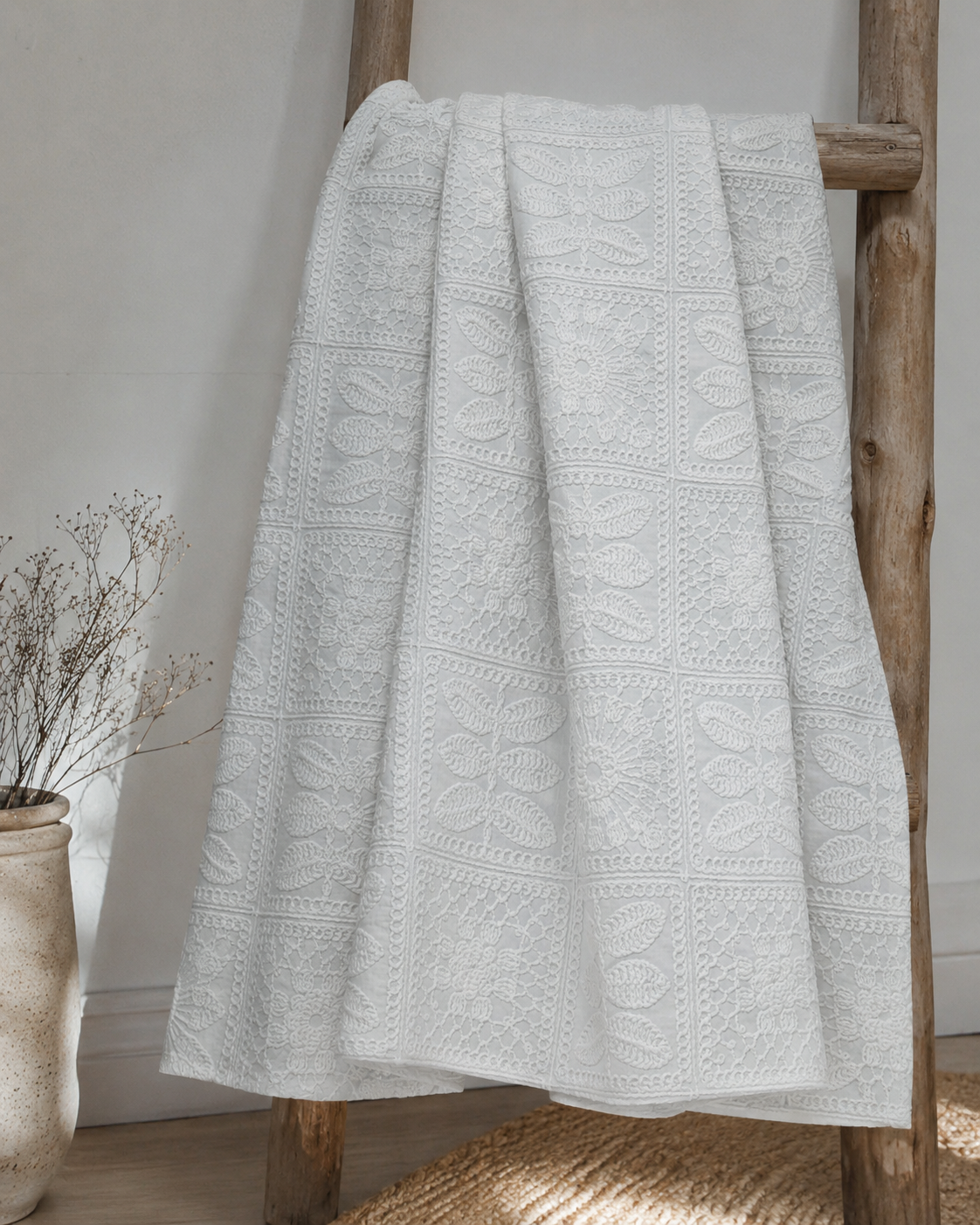 Corded Schiffli Embroidery Fabric - image 1