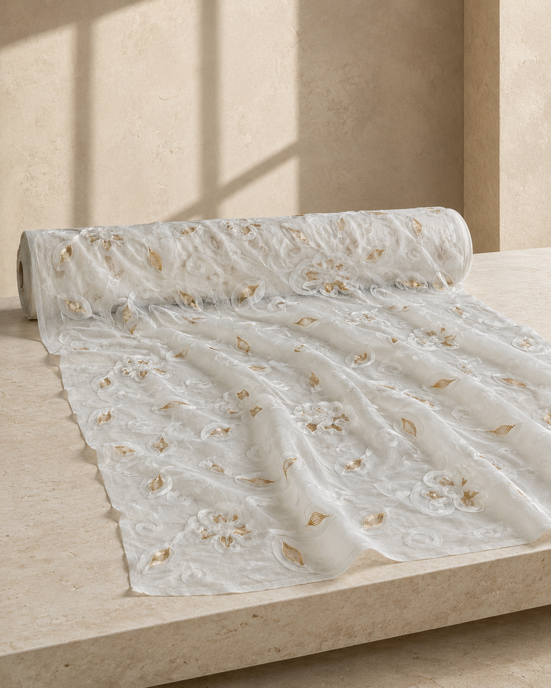 Crinkle Organza with 3D Appliqué - image 7