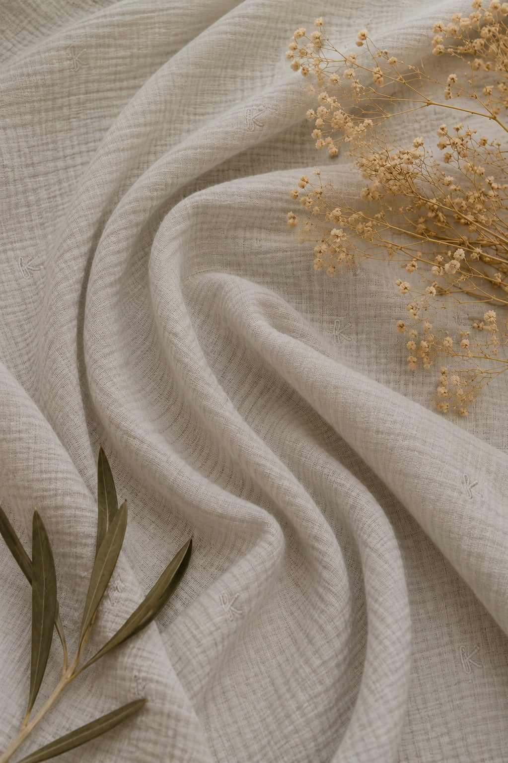 Double Gauze Muslin Fabric with Bow Embroidery - image 7