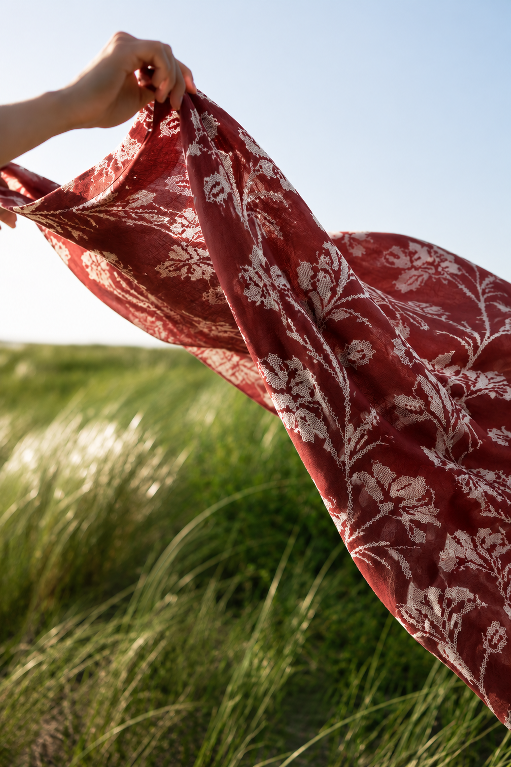 Red Floral Brocade Jacquard Fabric - image 8