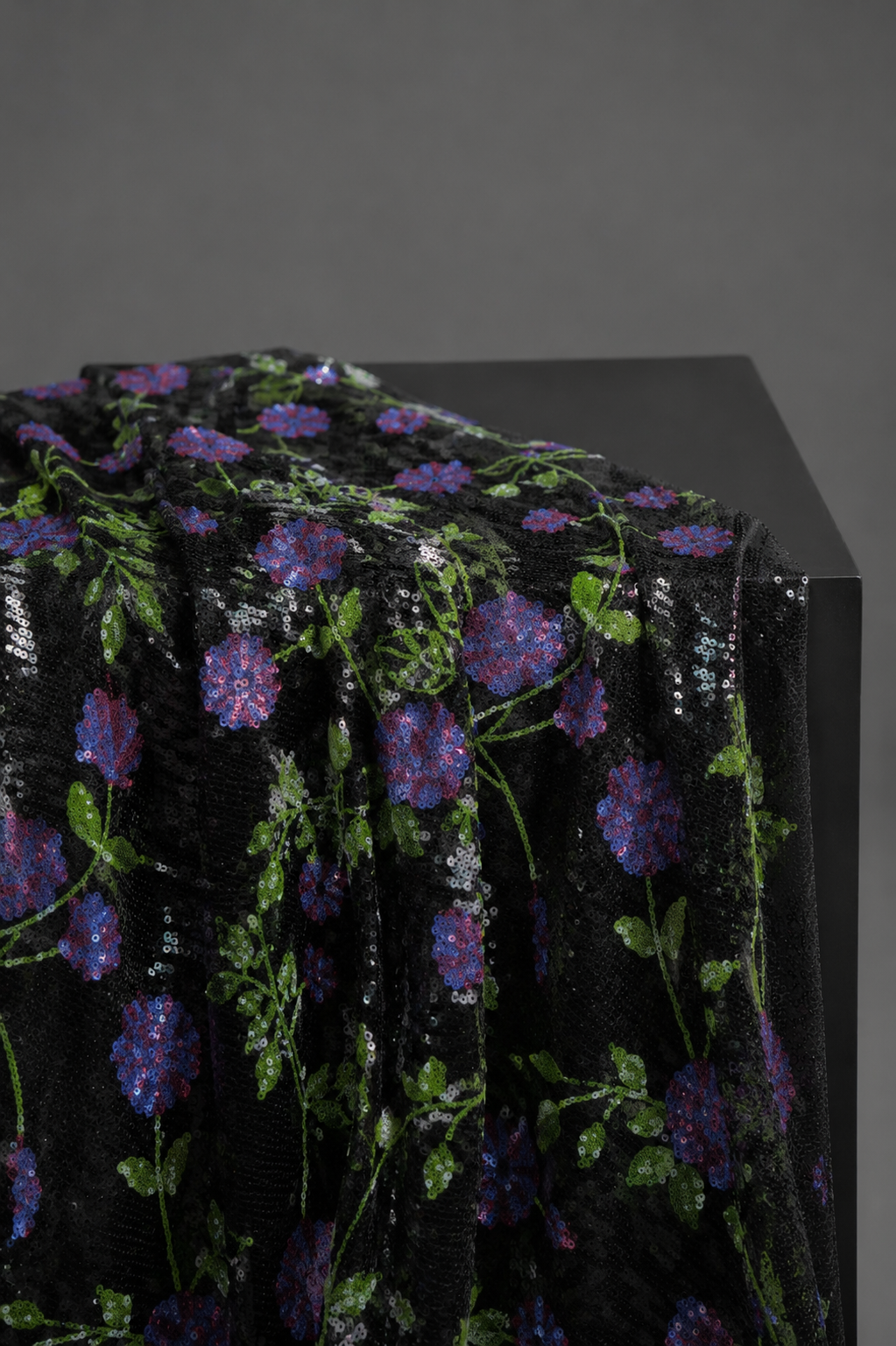 Floral Sequin Mesh Fabric - image 2