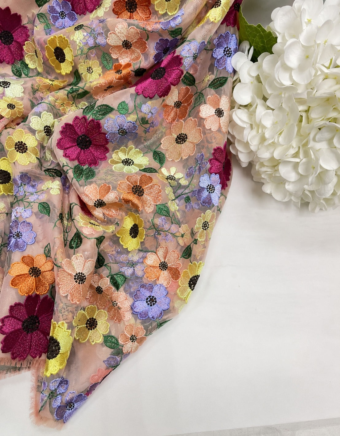 3D Floral Mesh Lace Fabric - image 6