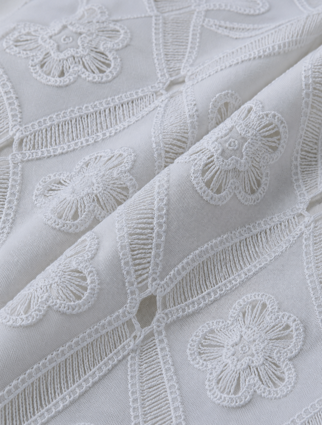 Cotton Schiffli Embroidery Fabric - image 3