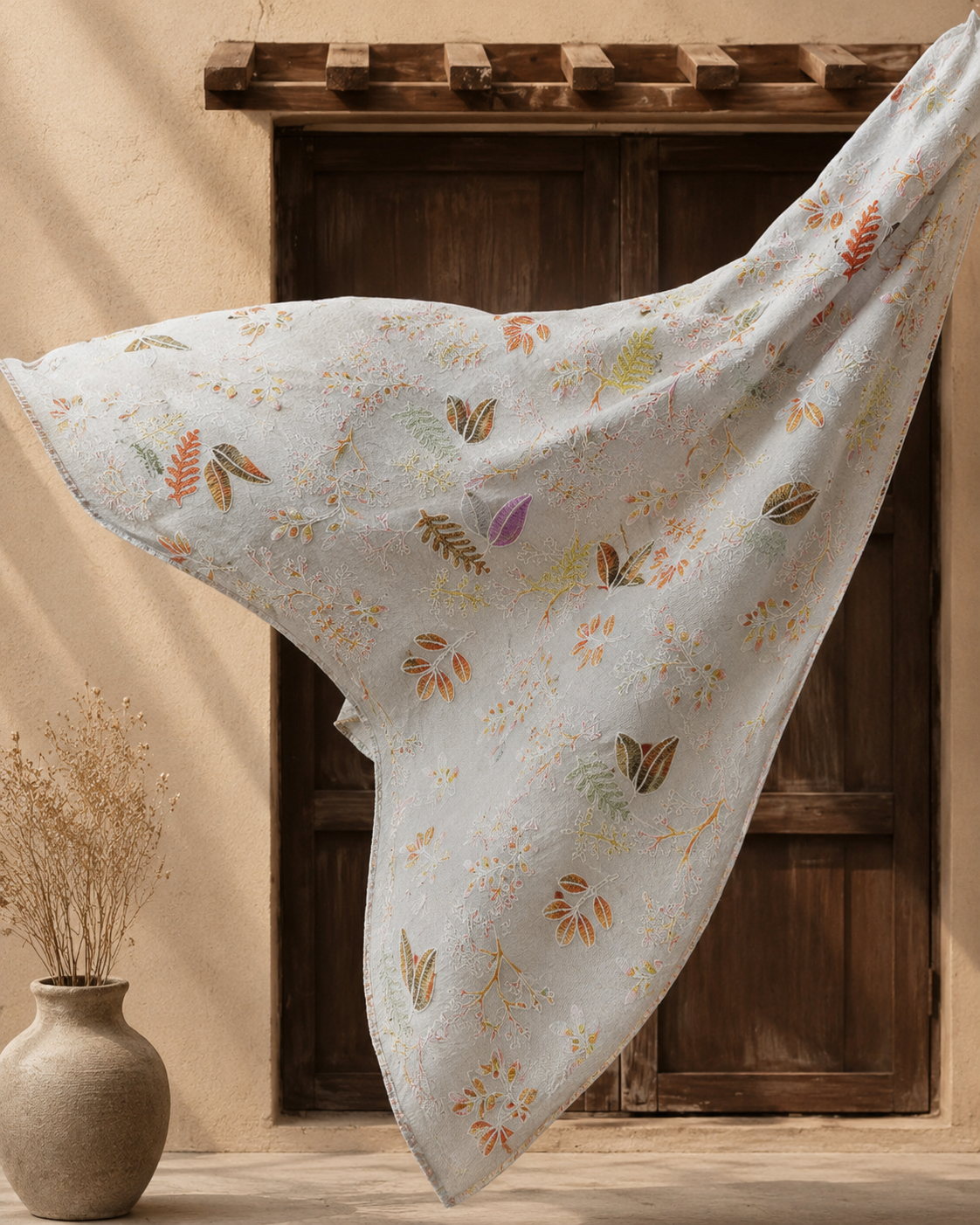 Multicolor Floral Schiffli Embroidery Fabric - image 2