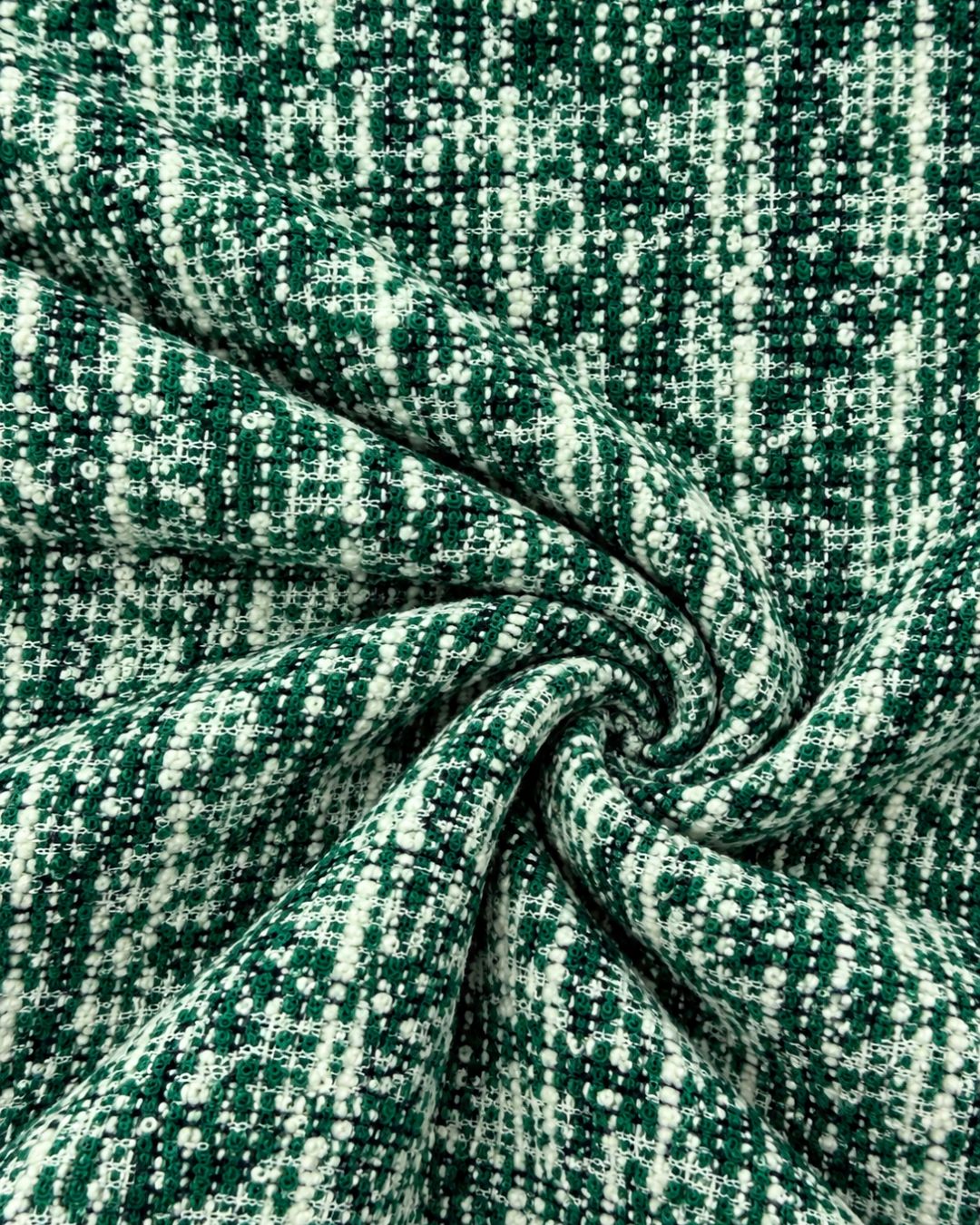 Green Fancy Bouclé Tweed Fabric