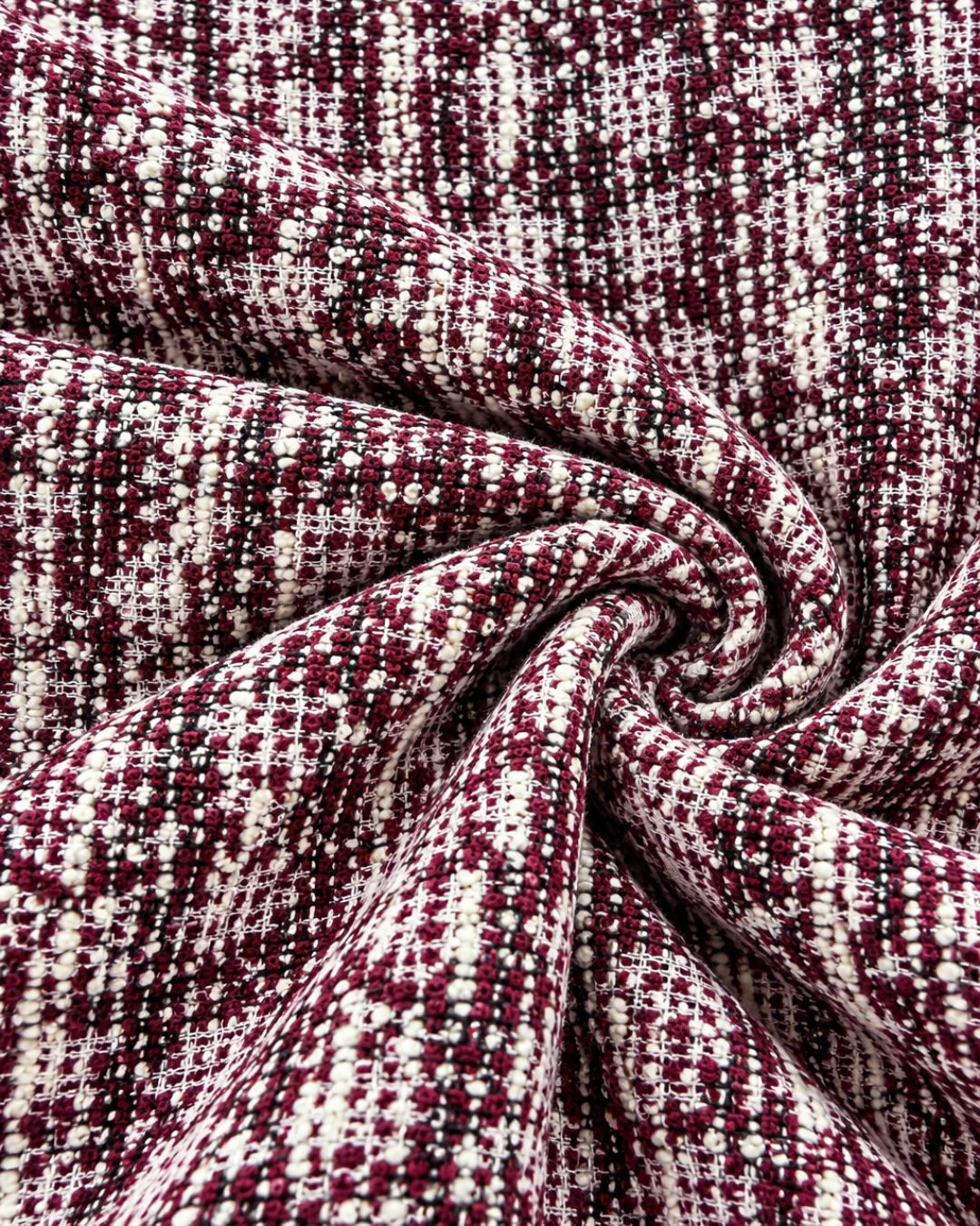 Wine Fancy Bouclé Tweed Fabric