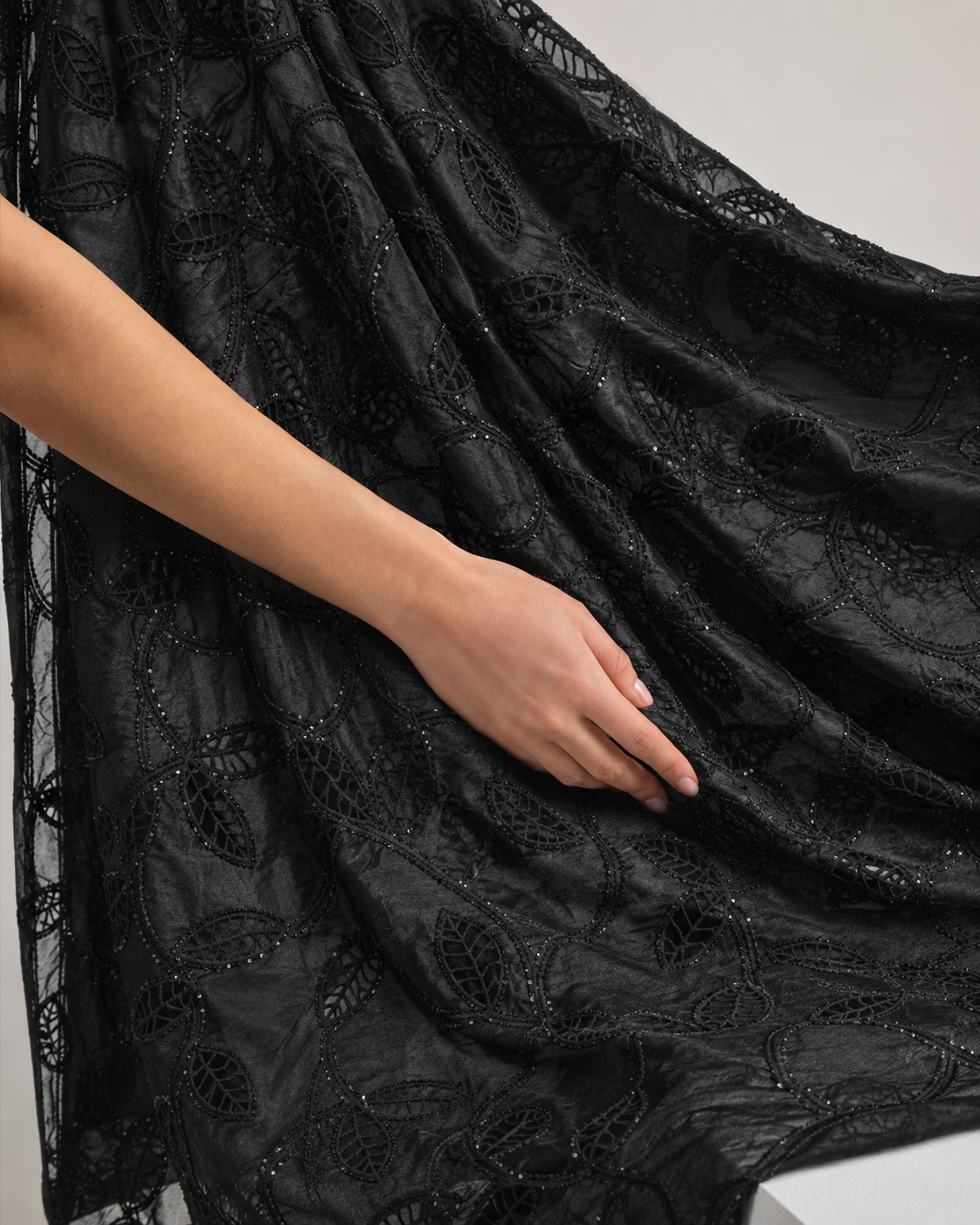 Sheer Embroidered Net Fabric - image 8