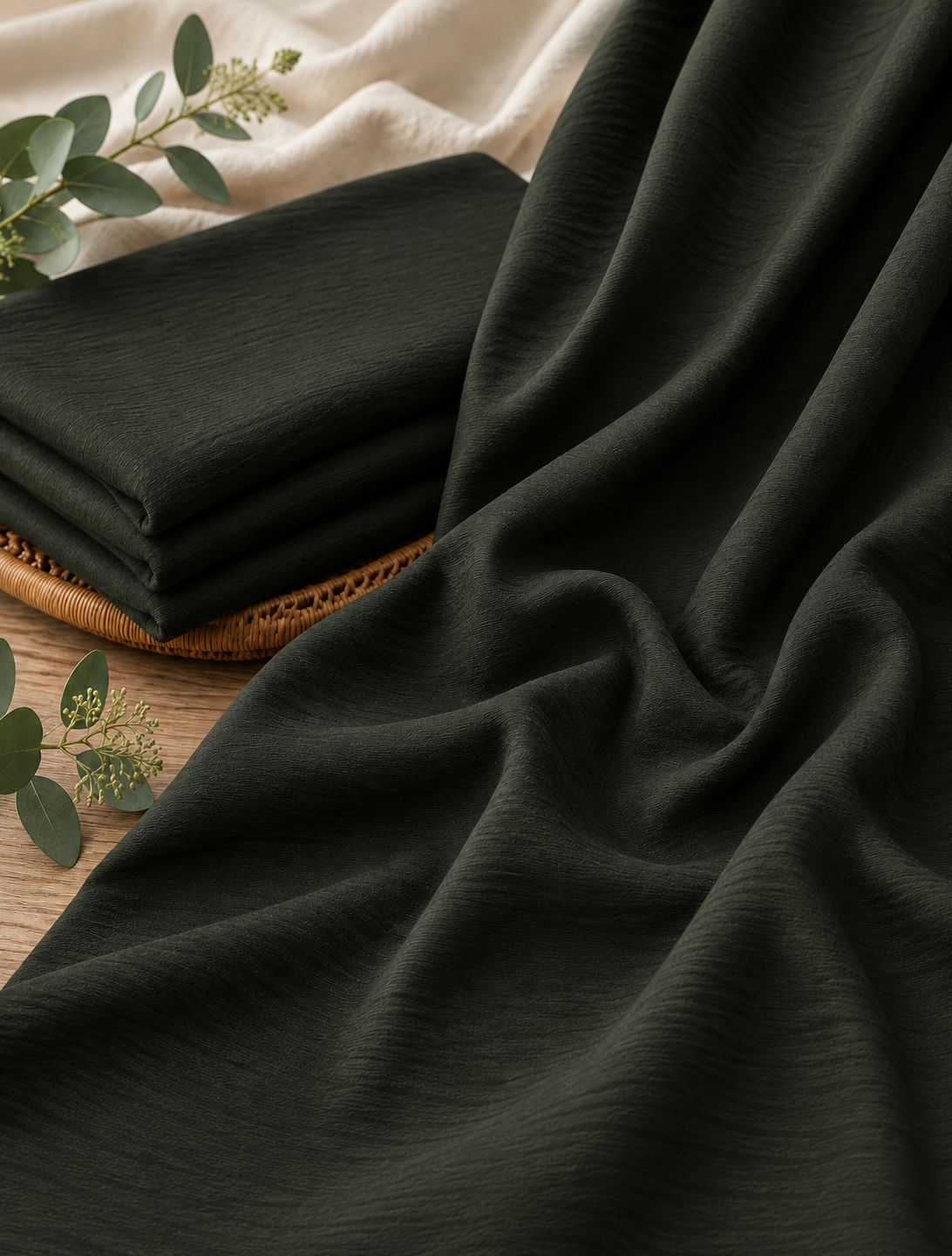 Solid-Dyed Crinkle Fabric - image 1