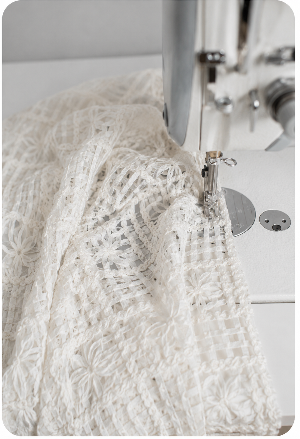 Ivory Floral Guipure Lace Fabric - image 8