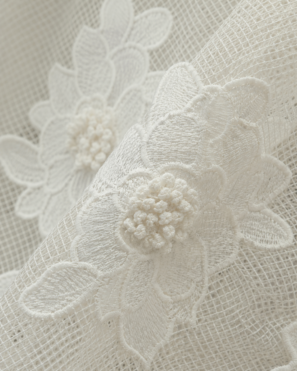 Guipure Appliqué on Net Mesh - image 1
