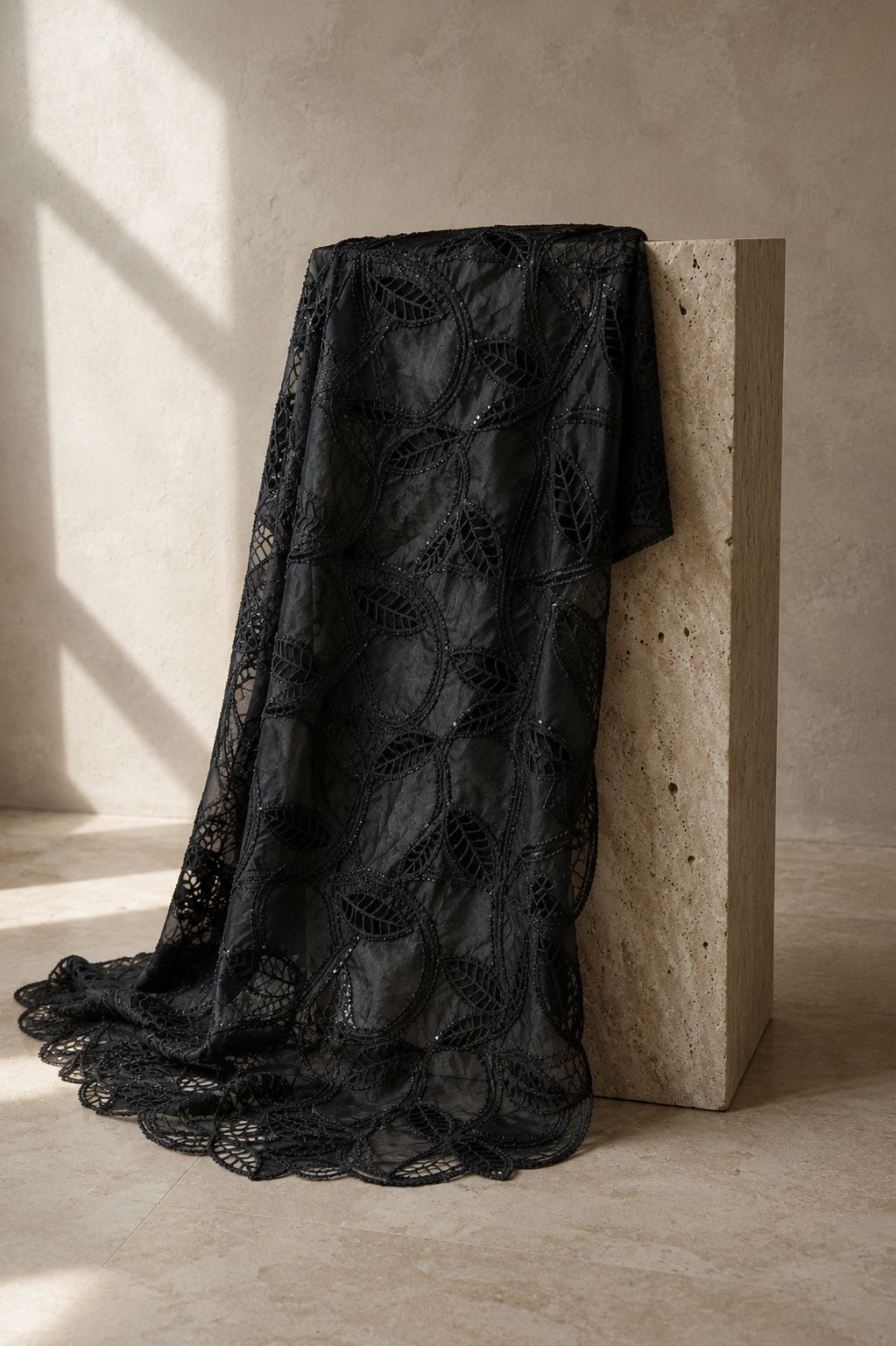 Sheer Embroidered Net Fabric - image 4