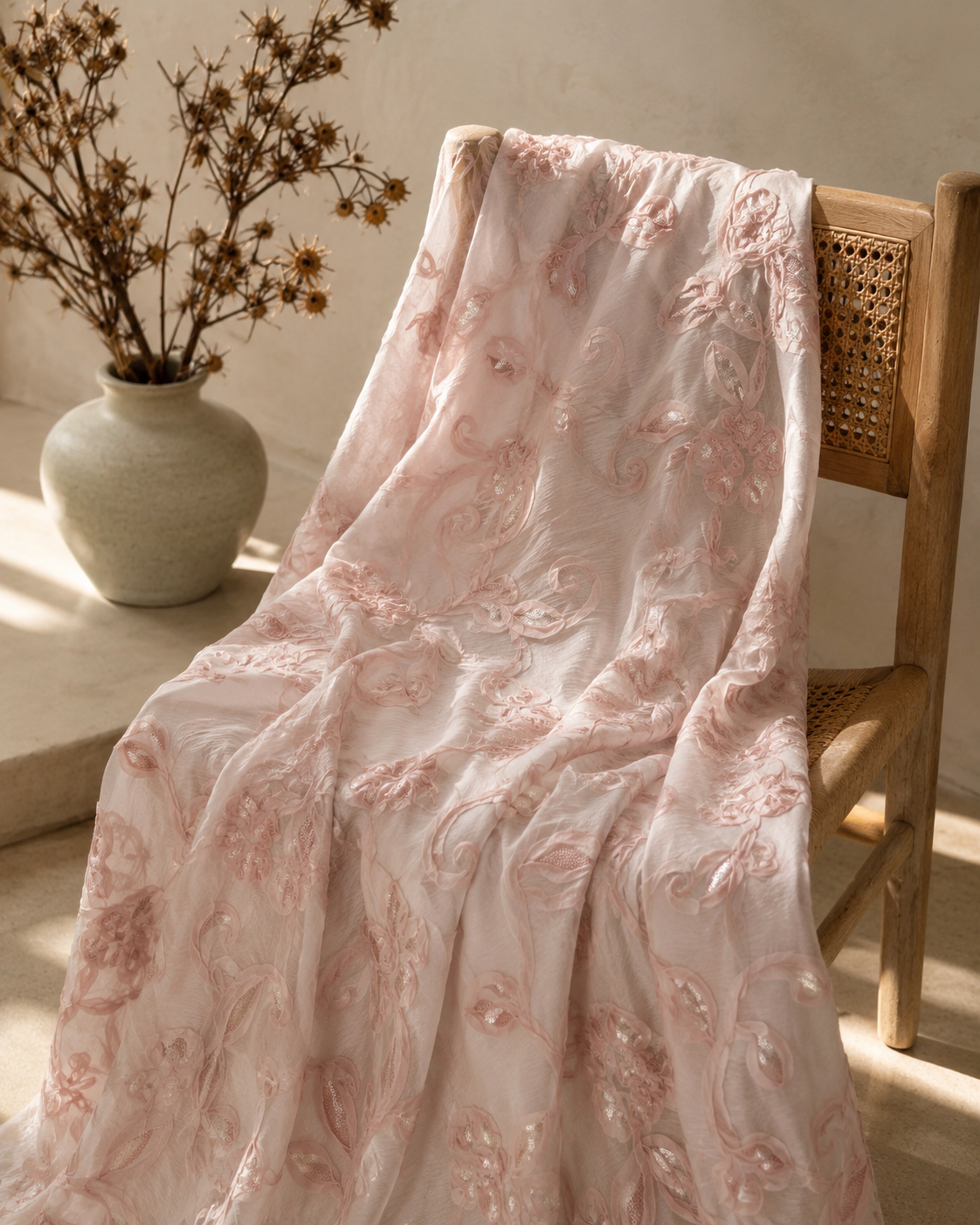 Organza Ribbon Embroidery with Sequins - image 3