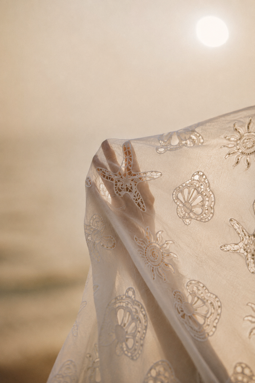 Woven Cotton Fabric with Schiffli Cutwork Embroidery - image 4