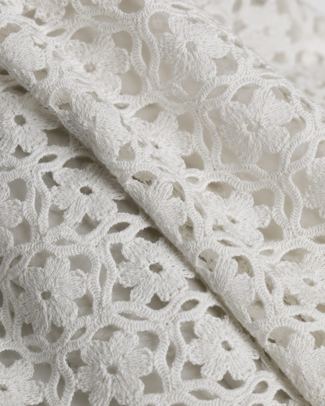Ivory Floral Venetian Lace Fabric - image 1