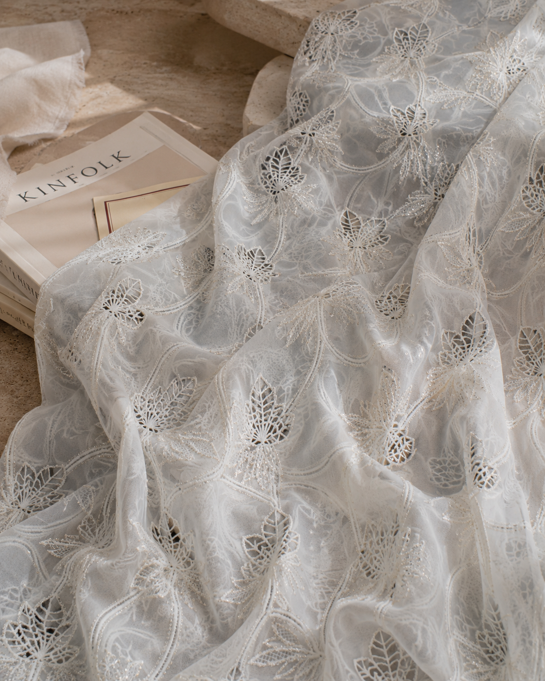 Luxury Embroidered Sequin Mesh Fabric - image 3
