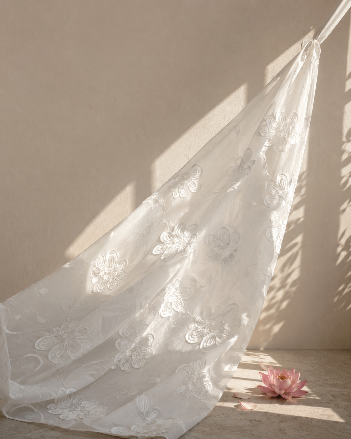 3D Floral Appliqué Embroidery Fabric - image 8