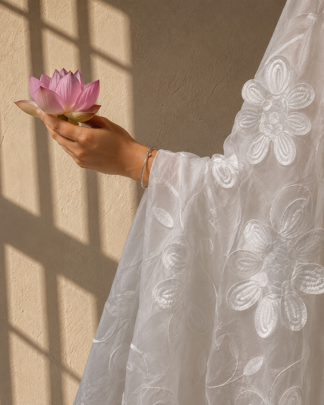 3D Floral Appliqué Embroidery Fabric - image 9