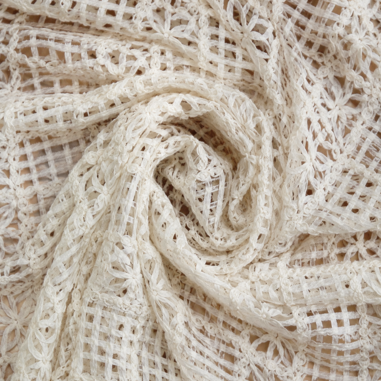 Ivory Floral Guipure Lace Fabric - image 7