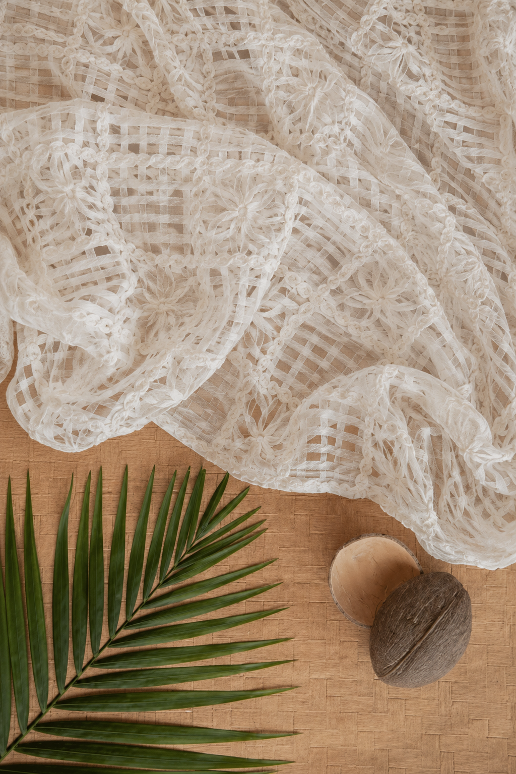 Ivory Floral Guipure Lace Fabric - image 4