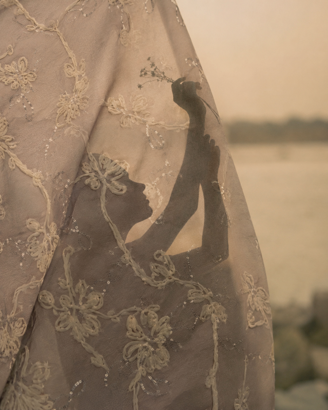 Luxury Floral Cord Embroidered Tulle Fabric - image 3