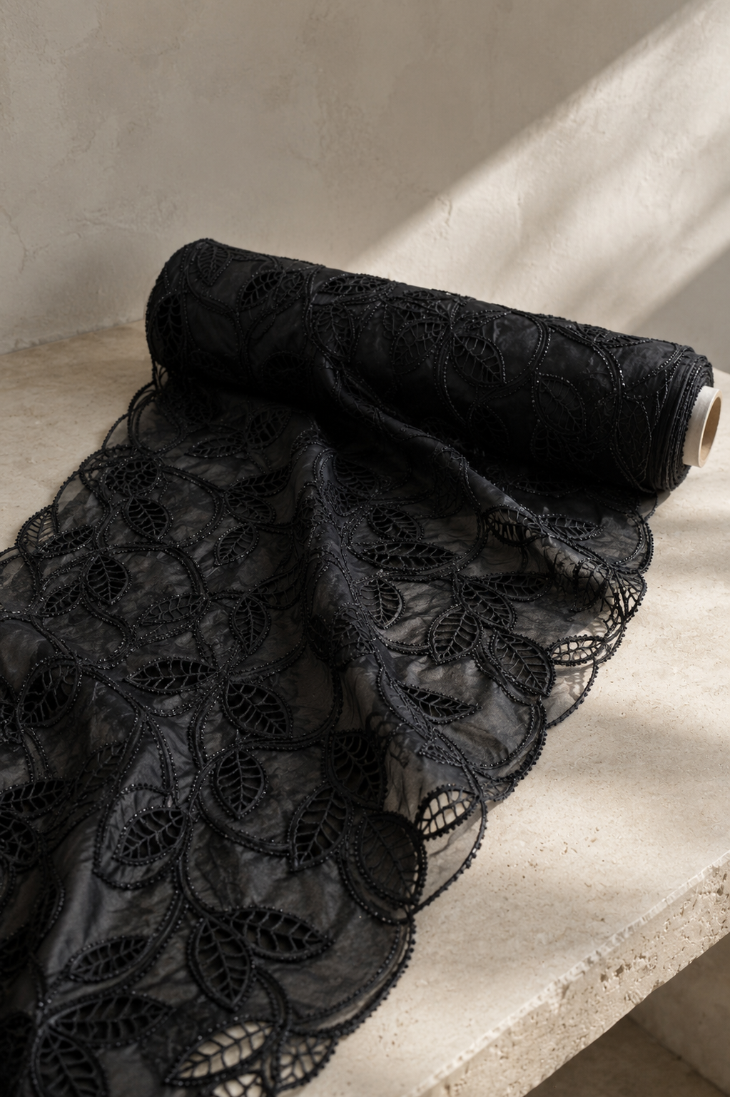 Sheer Embroidered Net Fabric - image 5