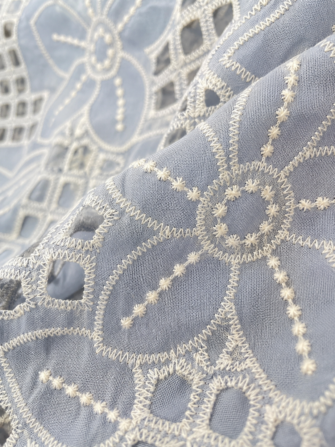 Embroidered Cutwork Fabric - image 1
