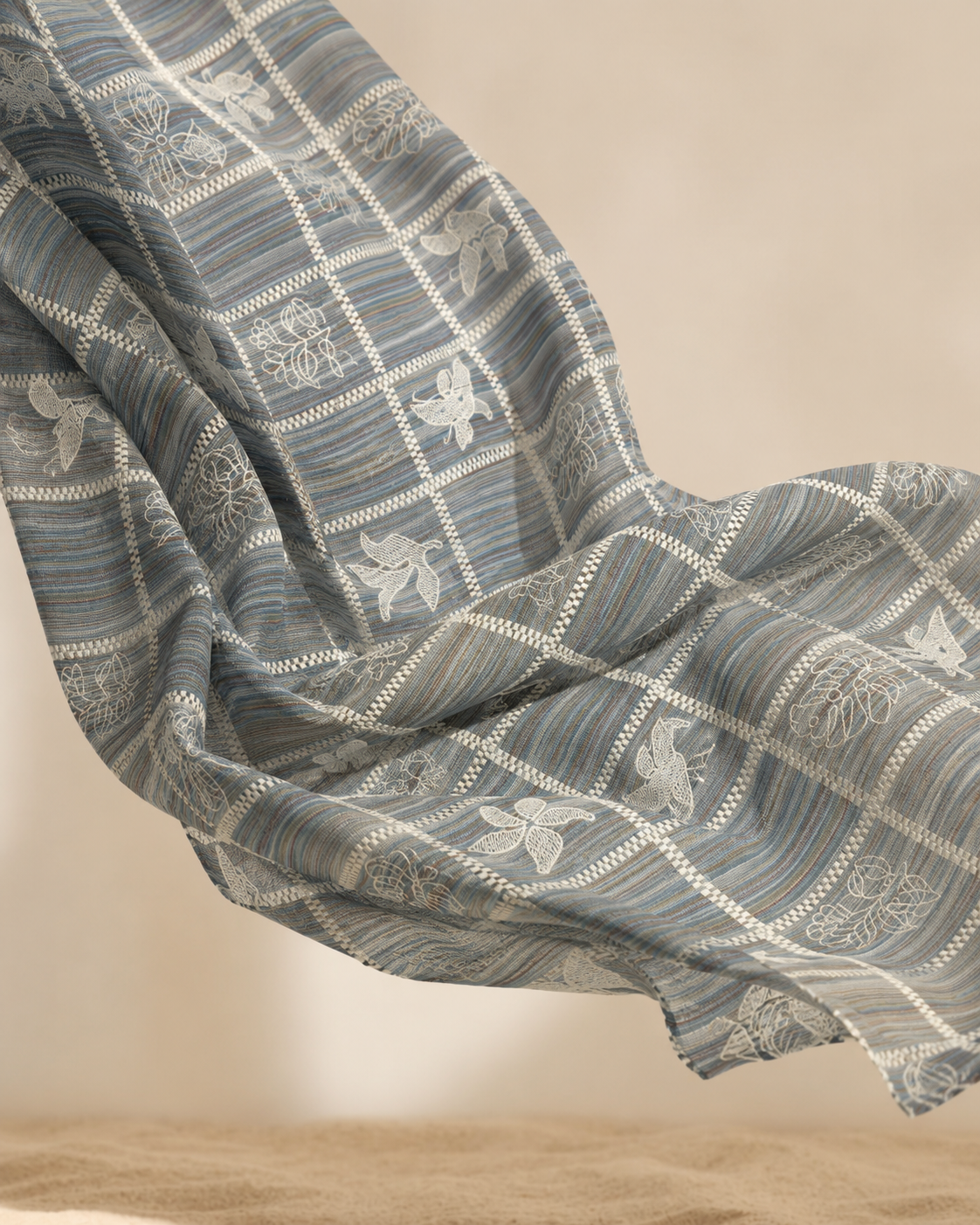 Embroidered Jacquard Cotton Fabric - image 1