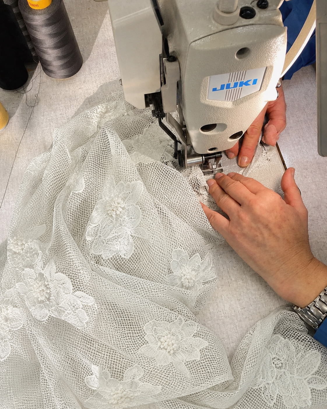 Guipure Appliqué on Net Mesh - image 5