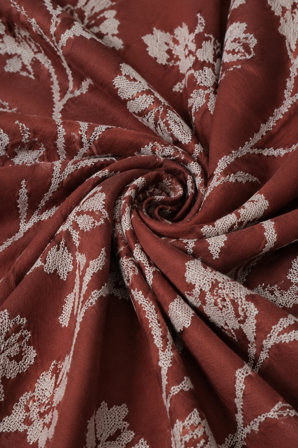 Red Floral Brocade Jacquard Fabric - image 3