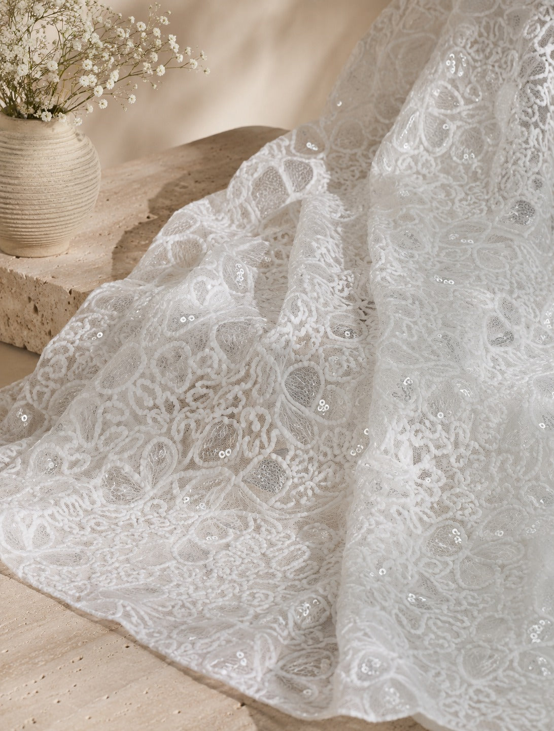 Sequined Corded Tulle - image 3