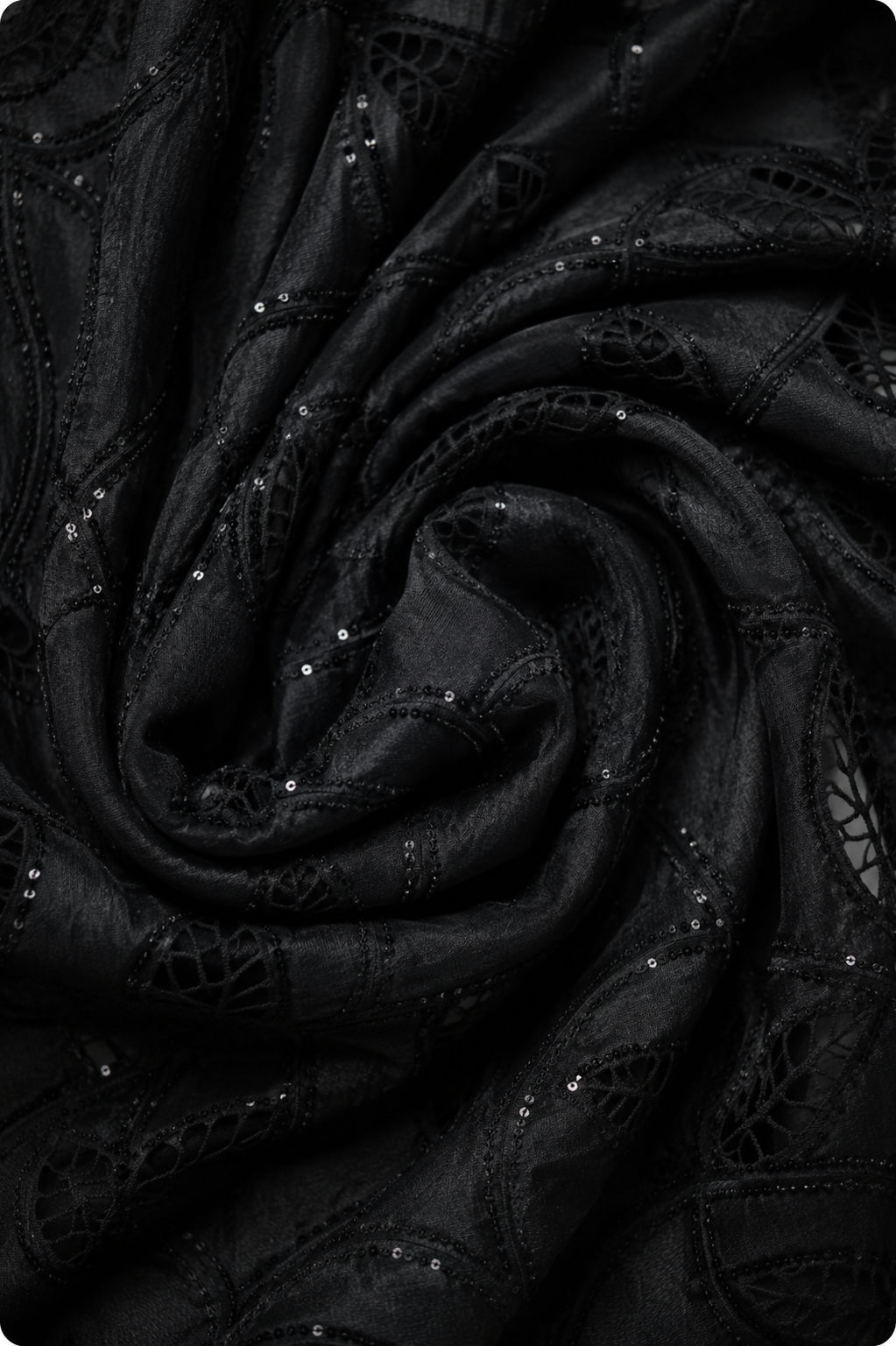 Sheer Embroidered Net Fabric - image 6