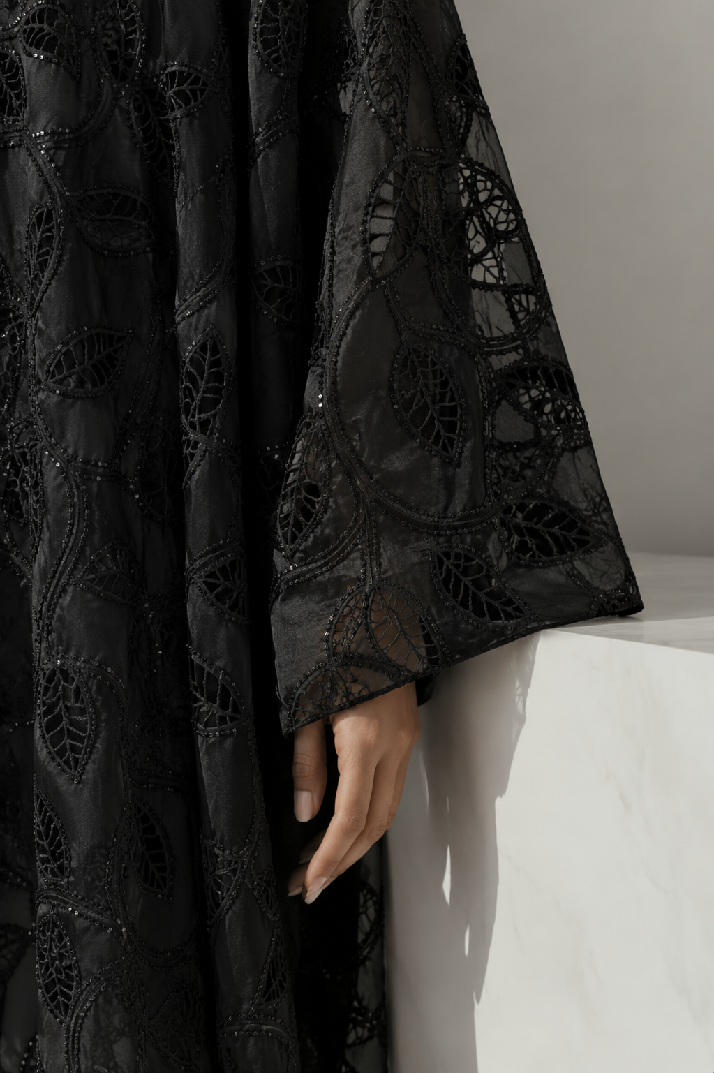 Sheer Embroidered Net Fabric - image 1